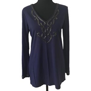 INC International navy blue boho tunic